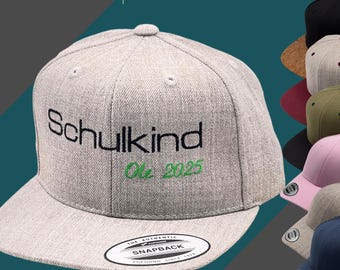 Embroidered cap - Back to school - Embroidery - Schoolchild cap with name - with year - Personalized snapback cap