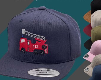 Personalized cap with fire department logo - with lettering - with name - snapback cap for birthdays - children's cap, children's hat, personalized individualized