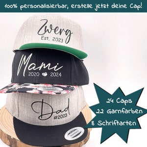 Casquette familiale casquette brodée avec inscription casquette snapback fête des pères casquette individuelle partenaire casquette personnalisée avec nom image 1