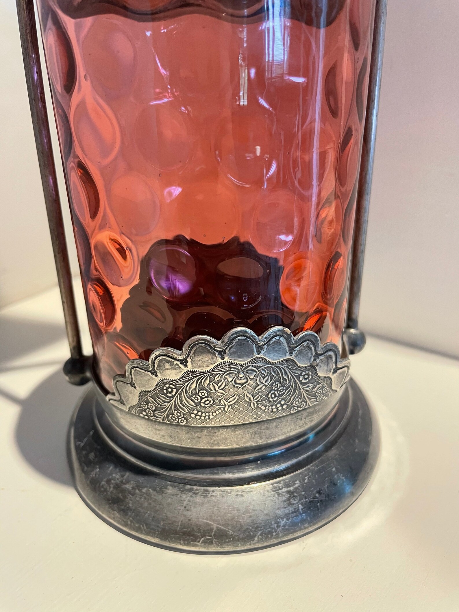 Victorian Cranberry Glass Pickle Jar Vintage Pickle Jar Etsy