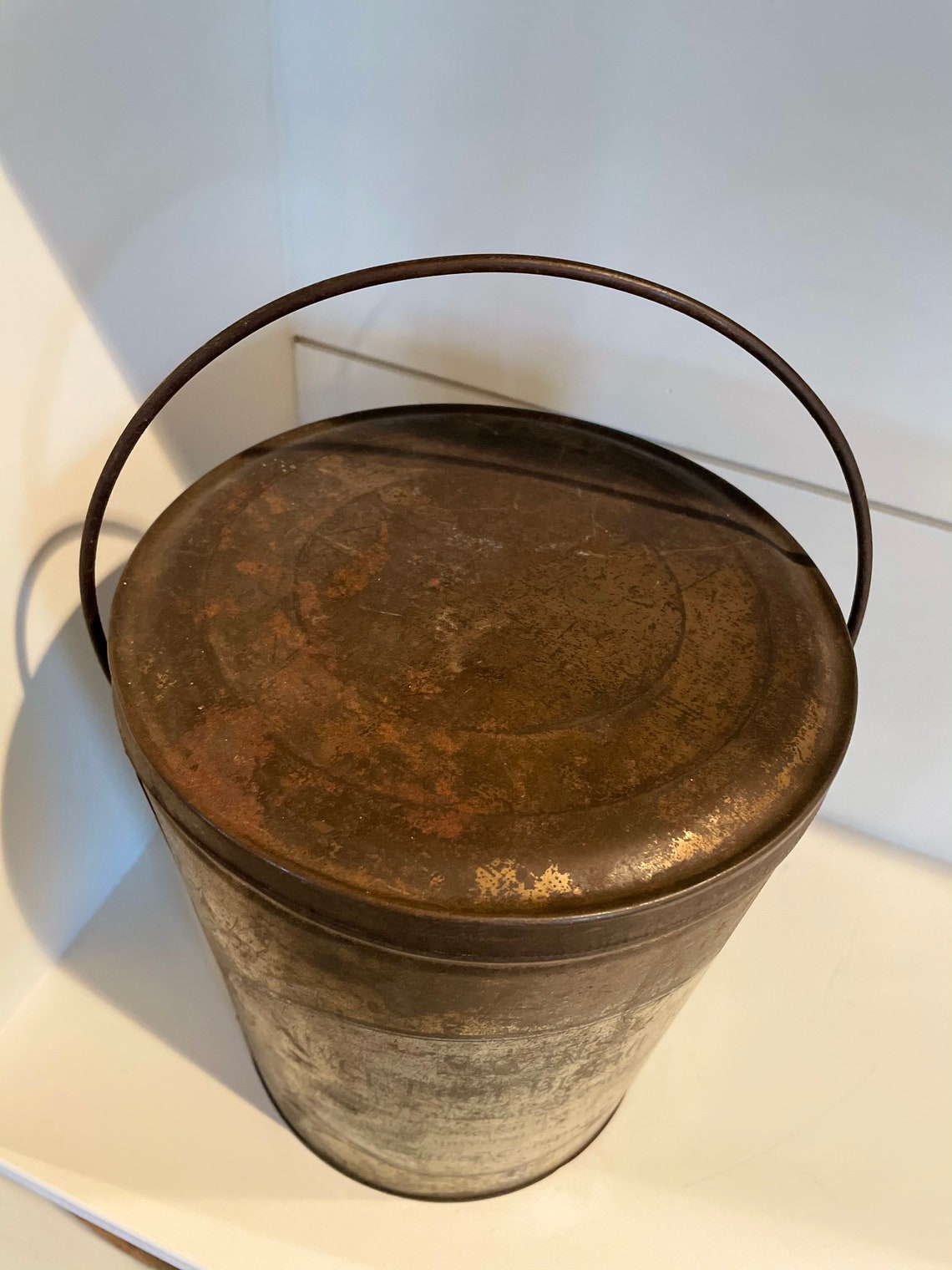 Vintage Lard Tin Lard Bucket Silver Leaf Brand Lard Etsy