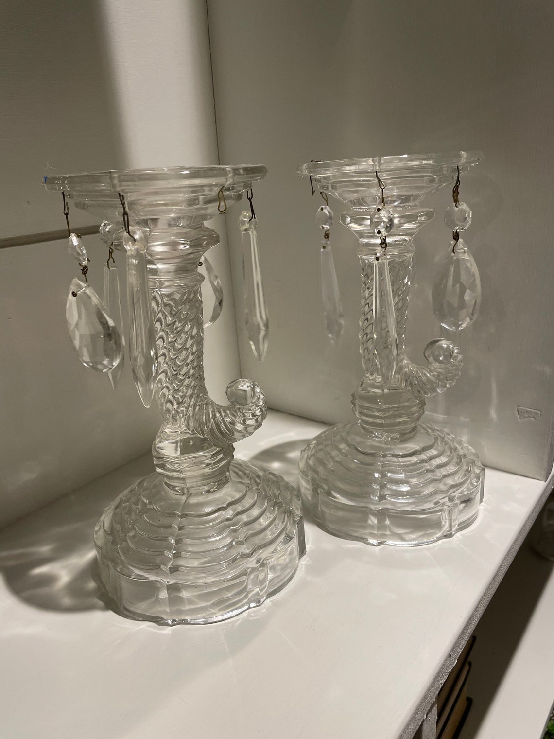 Vintage Crystal Candlesticks Etsy