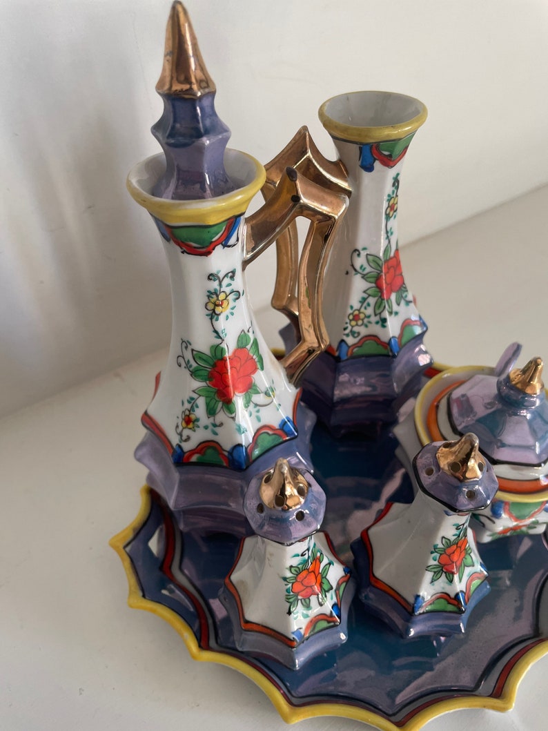 Vintage Japanese Porcelain Tabletop Serving Set Etsy