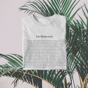 Les Misérables shirt, Victor Hugo tee, Les Miserables book tee, Les Misérables gift, Les Misérables tee, Literary gift