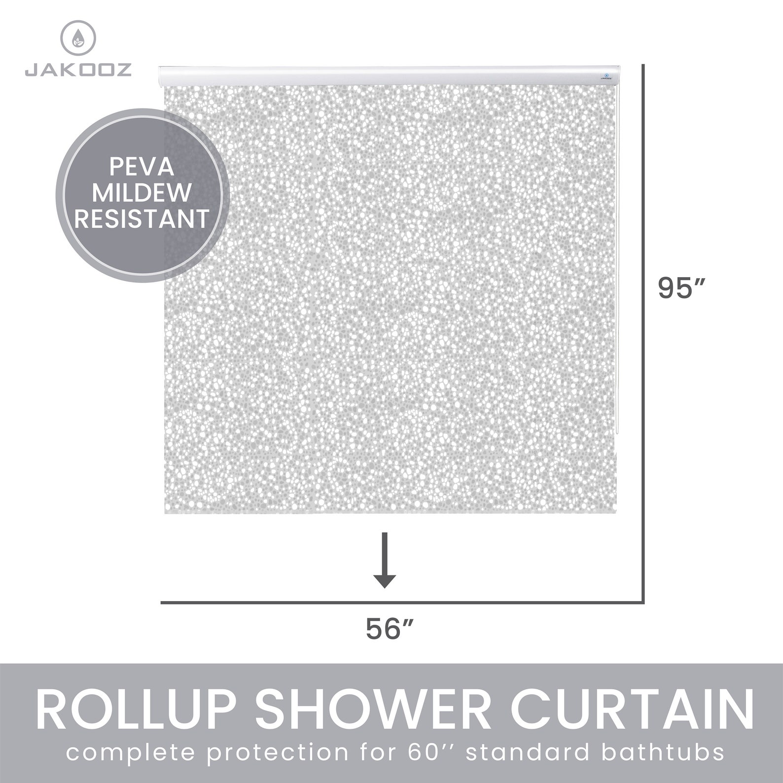 Jakooz Rollup Shower Curtain for Bathroom. 100 PEVA Mildew Etsy Canada