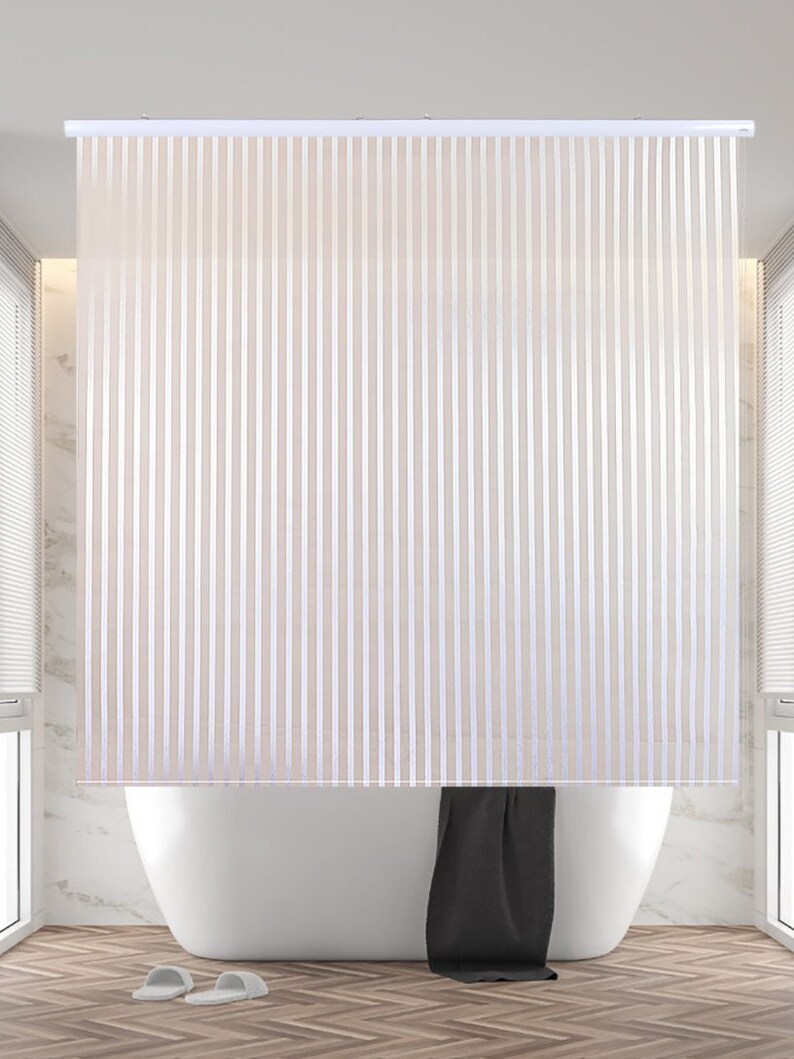 Jakooz Rollup Shower Curtain For bathroom. 100 PEVA Mildew Etsy