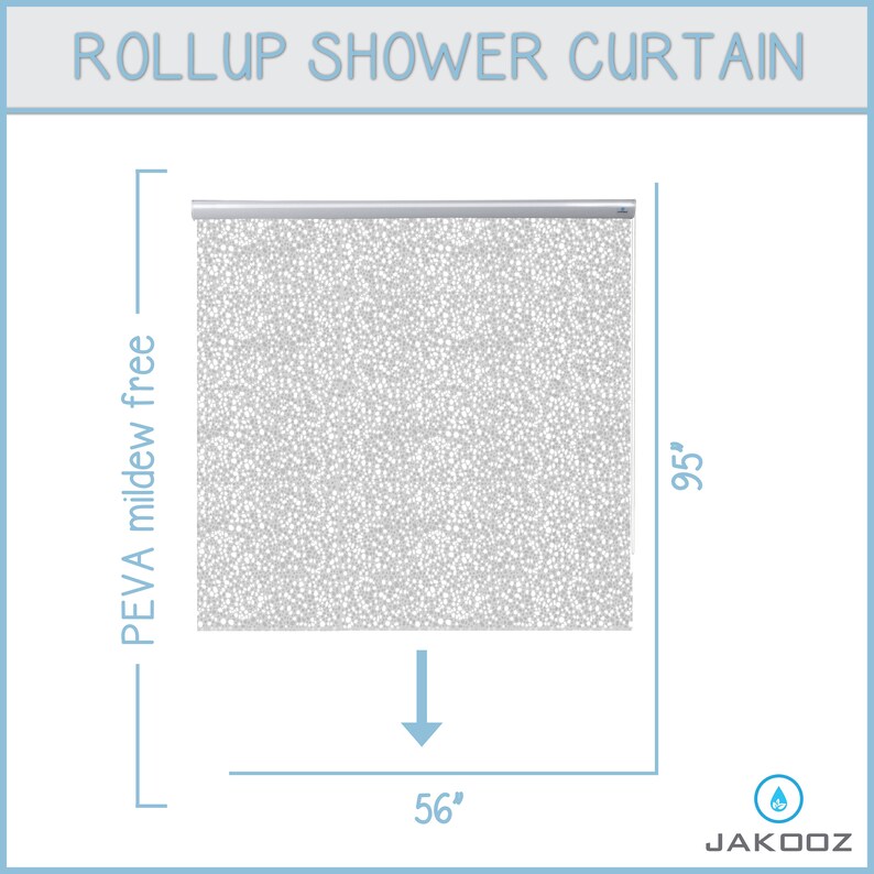 Jakooz Rollup Shower Curtain For bathroom. 100 PEVA Mildew Etsy