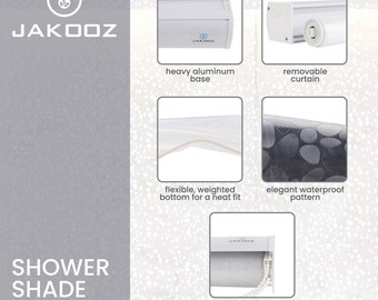 Jakooz Rollup Shower Curtain For Bathroom. 100% PEVA Mildew