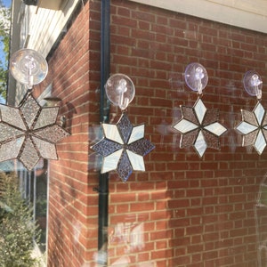 Stained Glass Snowflakes pack of 4