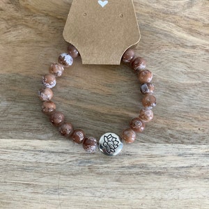 Lotus Blumen Perlenarmband