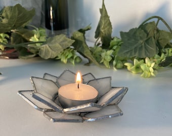 White Lotus Candle Holder