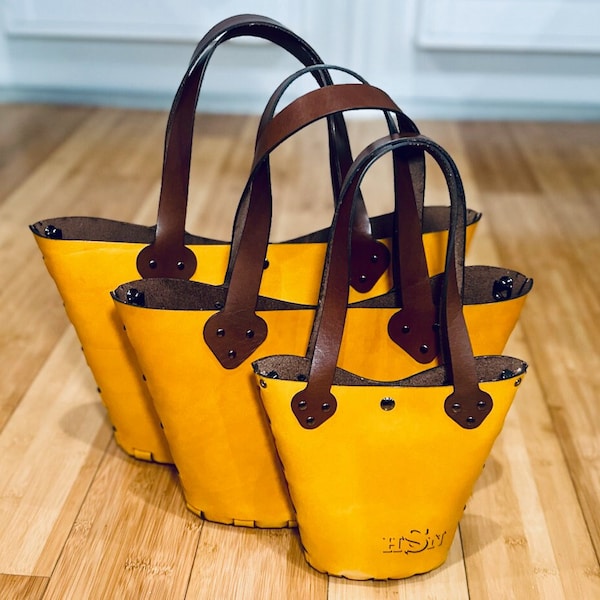 All in One No-Sew Milan Leather Tote Bags.   Laser / Cricut, Glowforge / Hand Cut.  Patterns for 3 to 11oz Leather.  Small Medium and Large!