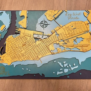Digitaal bestand van een meerlagige kaart van Key West