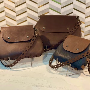 Diseño de bolso de cuero sin costuras cortado con láser de 2 paneles - Más de 24 patrones - Diseño de San Francisco