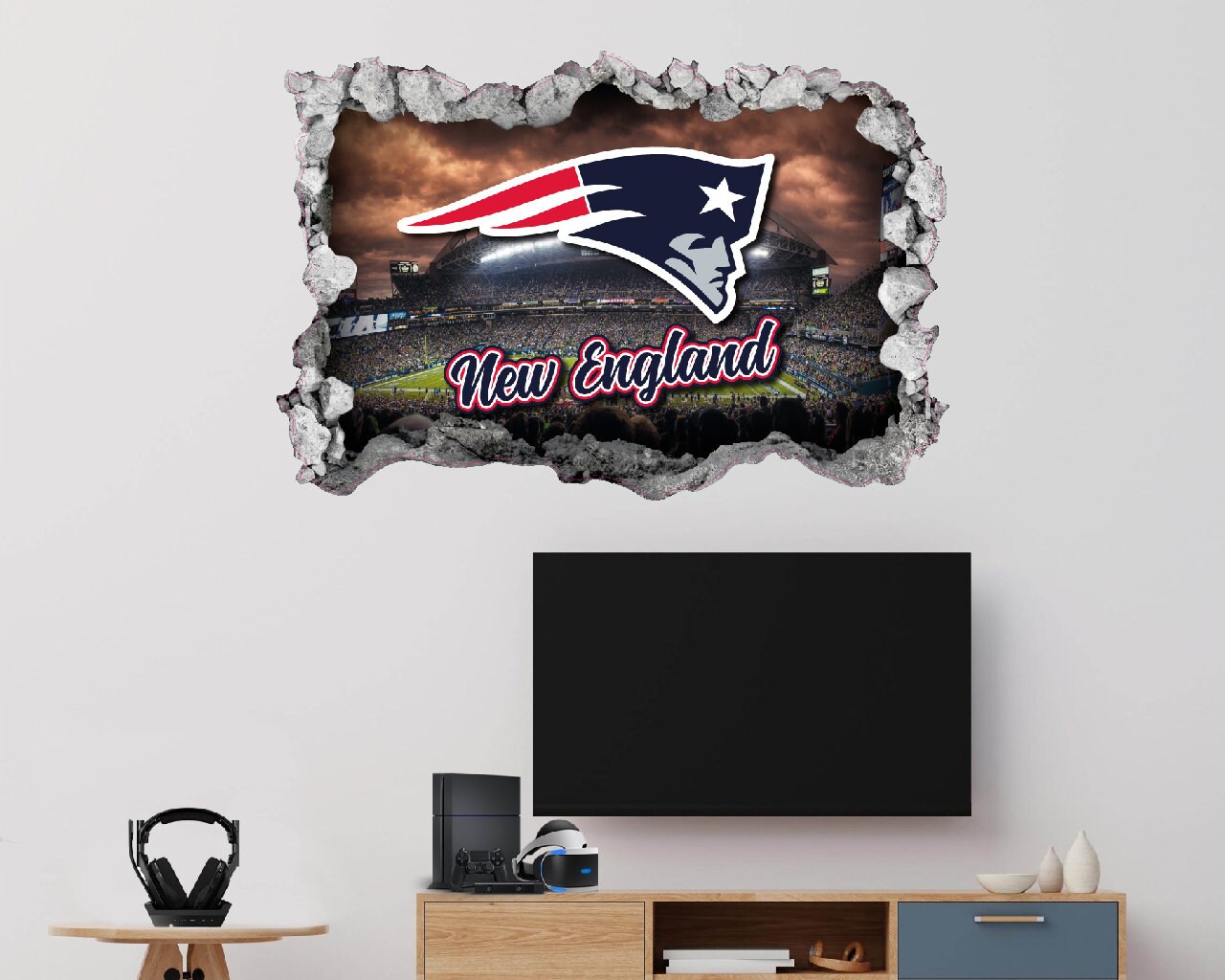 New England Patriots Wall Decor Vinyl Decal NFL Sticker Sports Etsy