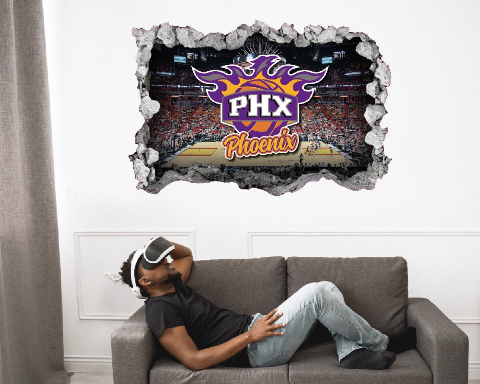 Phoenix Suns Wall Decor Vinyl Decal NBA Sticker Sports Texture Etsy