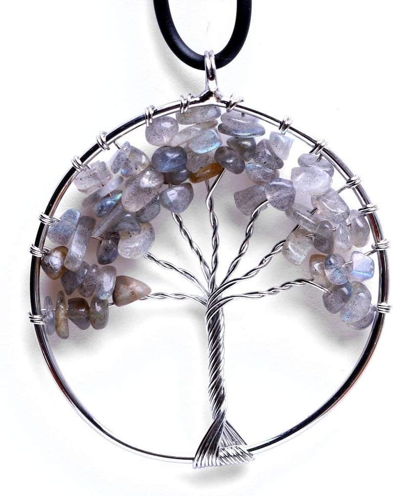 Natural Crystal Tree of Life Pendant Healing Hand Made Tumbled Etsy