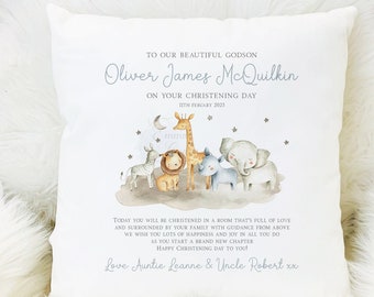 Personalised Christening Cushion for Godson | Godson Christening Keepsake | Christening Gift for Godson | Godson Baptism Gift |