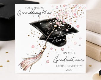 Graduation Card for Her, Personalised for Daughter, Granddaughter, Niece, Sister, Class of 2026
