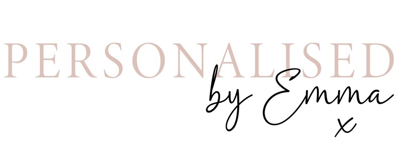 May include: Personalized by Emma, a handwritten logo with a pink and white text overlay.