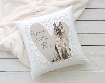 Personalised German Shepherd Sharing the Sofa Dog Cushion Cover | German Shepherd Dog Owner Gift | German Shepherd Dog Lover Gift |
