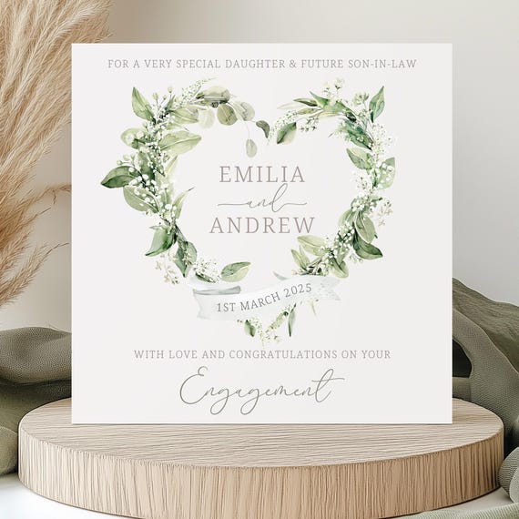 Engagement Card Personalised for a Special Couple, Son & His Fiancée, Daughter and Future Son-in-Law, Any Relation on your Engagement Card