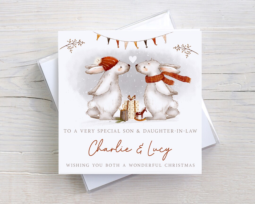 Personalised Christmas Card for a Special Couple, Son & Daughter-in-law