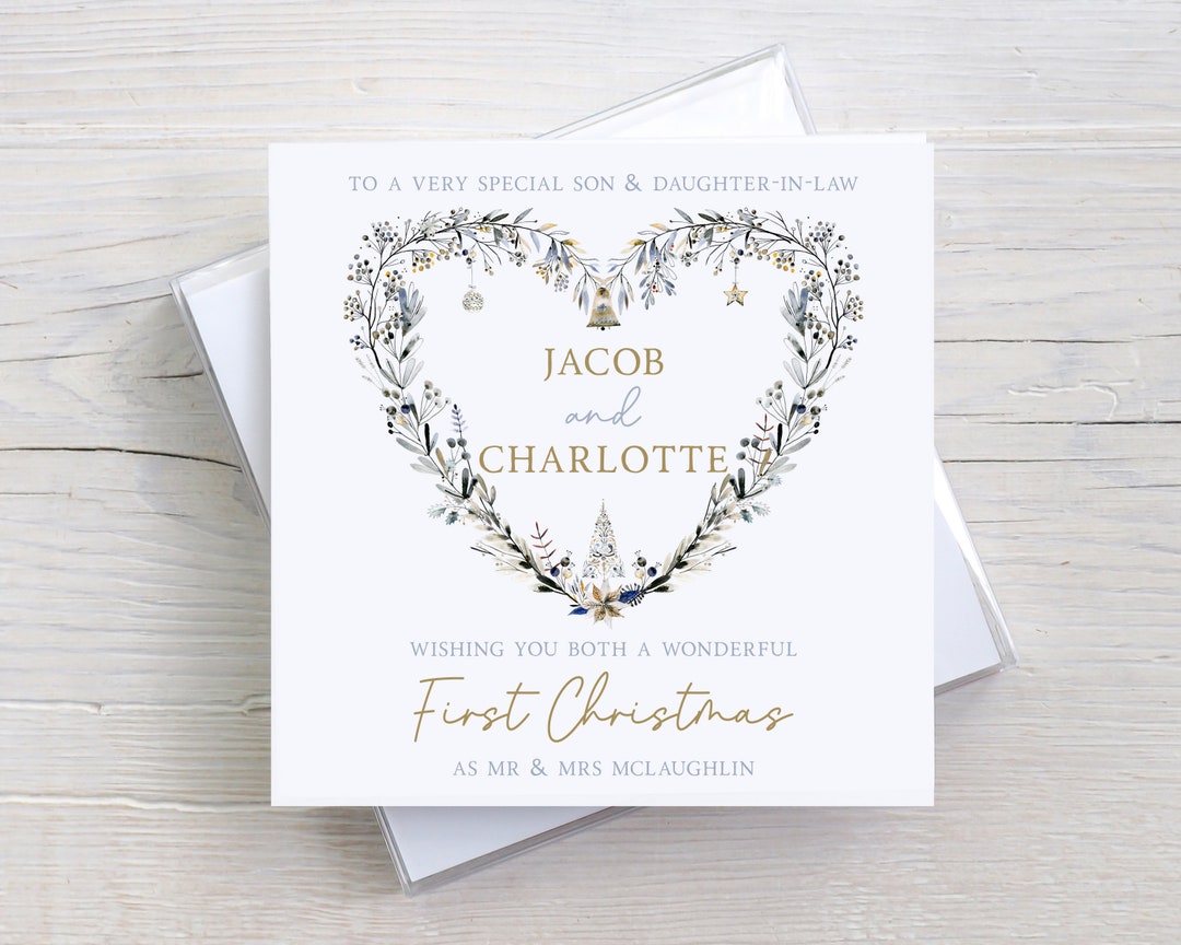 Personalised 1st Christmas as Mr & Mrs Card Special Couple Son and