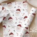 Kids Christmas Gift Wrapping Paper, Personalised Santa Christmas Wrapping Paper, Santa Claus Xmas Gift Wrap for Little Boys and Girls