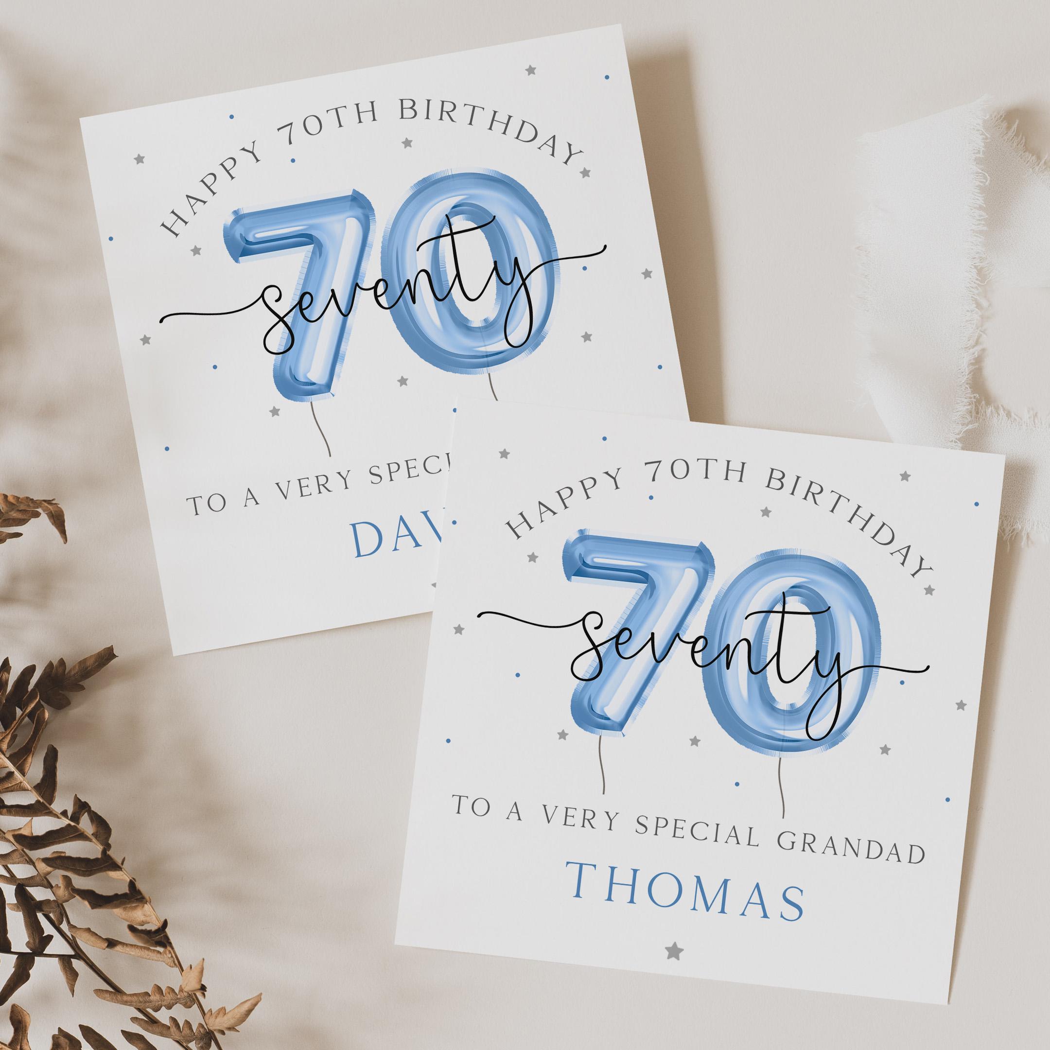 Personalised 70th Birthday Card for Him, Happy 70th Birthday Card ...