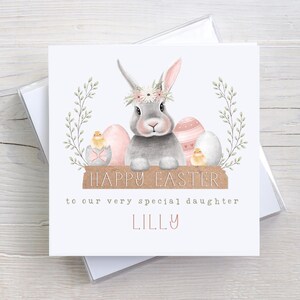 Personalised Kids Easter Card | Easter Card for Daughter, Granddaughter, Great Granddaughter, Goddaughter, Niece | Girl's Easter Card