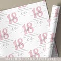 18th Birthday Gift Wrapping Paper for Her, Personalised Happy 18th Birthday Gift Wrap & Card for Daughter, Granddaughter, Niece, Sister