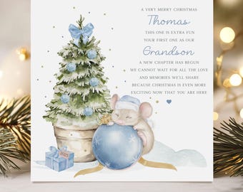 Personalised Snowman Baby 1st Christmas Card / For Children, Son - View #5