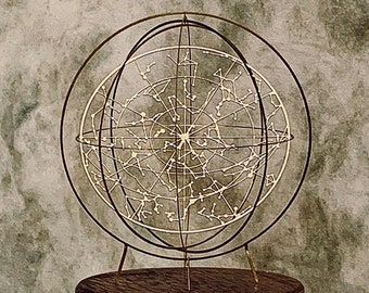 Celestial globe Round type(Brass)  Japanese handmade miniature small piece craft