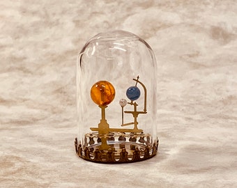 Orrery / Sun.Earth and Moon Japanese handmade miniature small piece craft