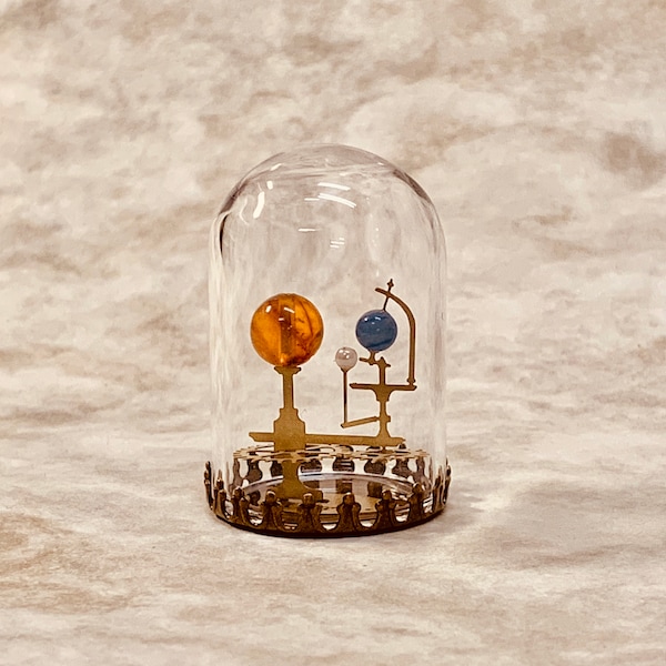 Orrery / Sun.Earth and Moon Japanese handmade miniature small piece craft