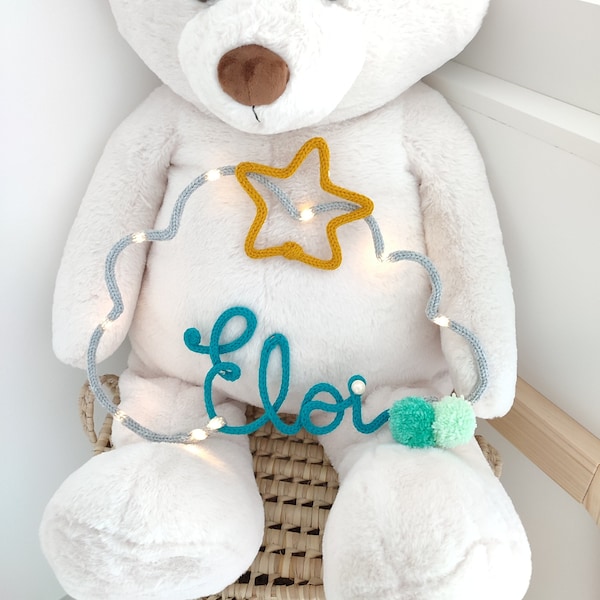 Knitting name, personalized name baby room, decoration children's room, personalized gift, birth gift, knitting, Christmas gift