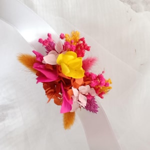 Bracelet of dried and stabilized flowers, Wedding bracelet, Flower bracelet for bridesmaid and EVJ - Wedding accessories