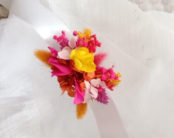 Dried and preserved flower bracelet, wedding bracelet, flower bracelet for bridesmaids and bachelorette parties - wedding accessories