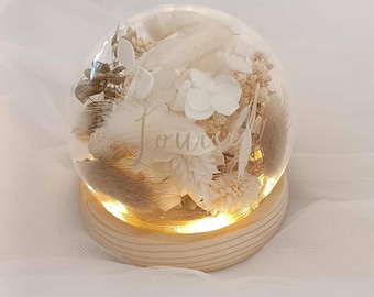 children's first name night light for children's bedroom decoration in dried flowers, personalized luminous night light, baby night light, Christmas gift