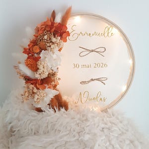 Personalized Boho Dried Flower Ring Bearer Pillow – Original, Rustic & Eco-Friendly Wedding Ring Bearer Pillow - White Terracotta