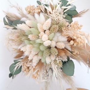 Ramo de novia, ramo de flores secas, ramo de novia de flores preservadas, ramo boho, verde salvia y eucalipto