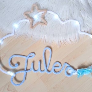 Nombre de punto, nombre personalizado de la habitación del bebé, decoración de la habitación del niño, regalo personalizado, regalo de nacimiento, tejido, regalo de Navidad
