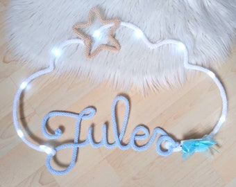 Knitting first name, personalized baby room first name, child&#39;s room decoration, personalized gift, birth gift, knitting, Christmas gift