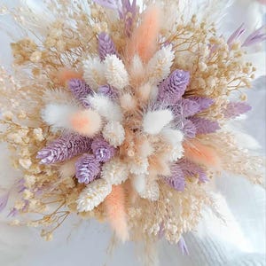 Hochzeitsstrauß, Trockenblumenstrauß zur Hochzeit, Brautstrauß aus stabilisierten Blumen, Boho-Blumenstrauß, Parma und Pfirsich