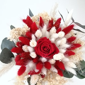 Hochzeitsstrauß, Getrockneter Blumenstrauß, Konservierter Blumenbrautstrauß, Boho-Strauß, Handgefertigt, Blaue Blumen