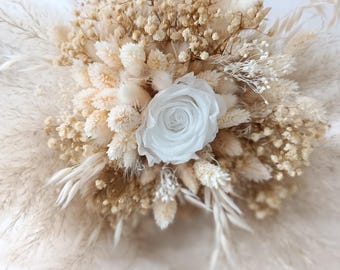 Wedding bouquet, Dried flower bouquet, preserved flower bridal bouquet, boho bouquet, handmade, white flowers