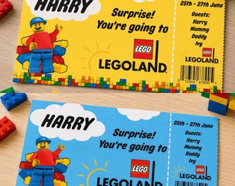Entradas de regalo sorpresa personalizadas para Legoland (Descarga digital - imprimible)