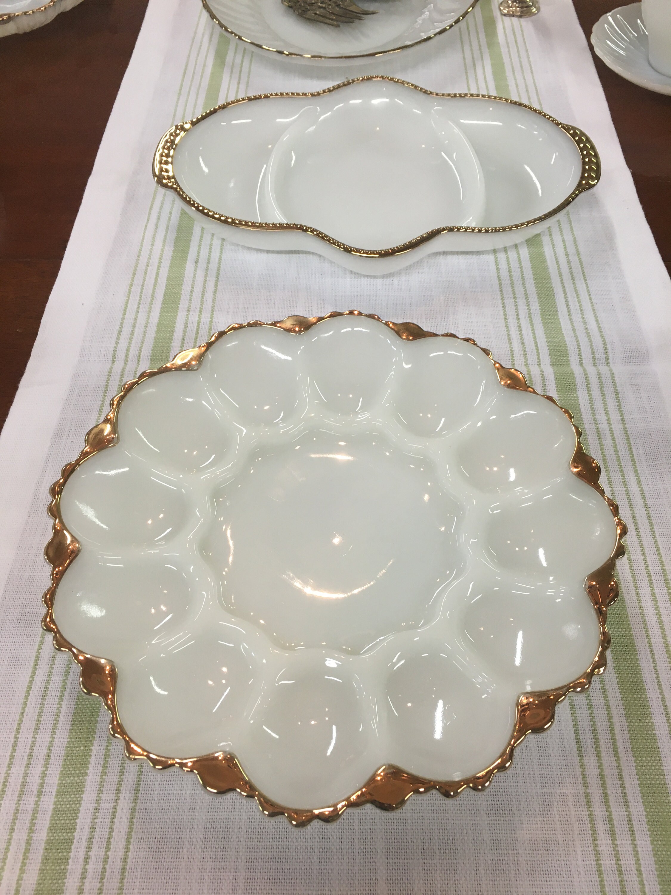 Vintage milk glass egg tray Etsy