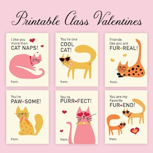 Cartes Saint Valentin Chat, Saint Valentin Pour Enfants, Saint Valentin Pour La Classe, Saint Valentin Mignons, Cartes Imprimables Avec Chat Pour La Saint Valentin